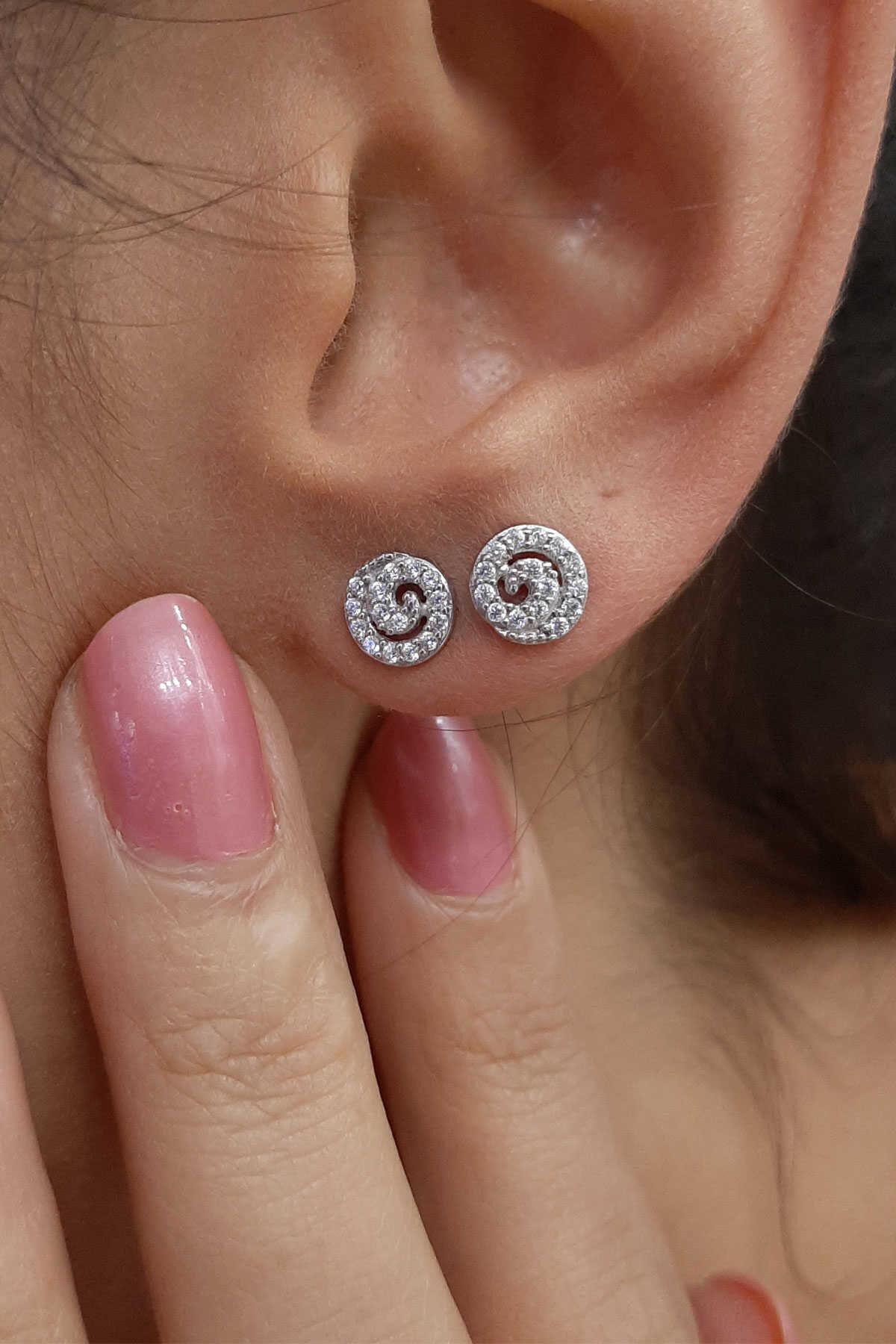 14K Gold Swarovski Stone Lava Earrings