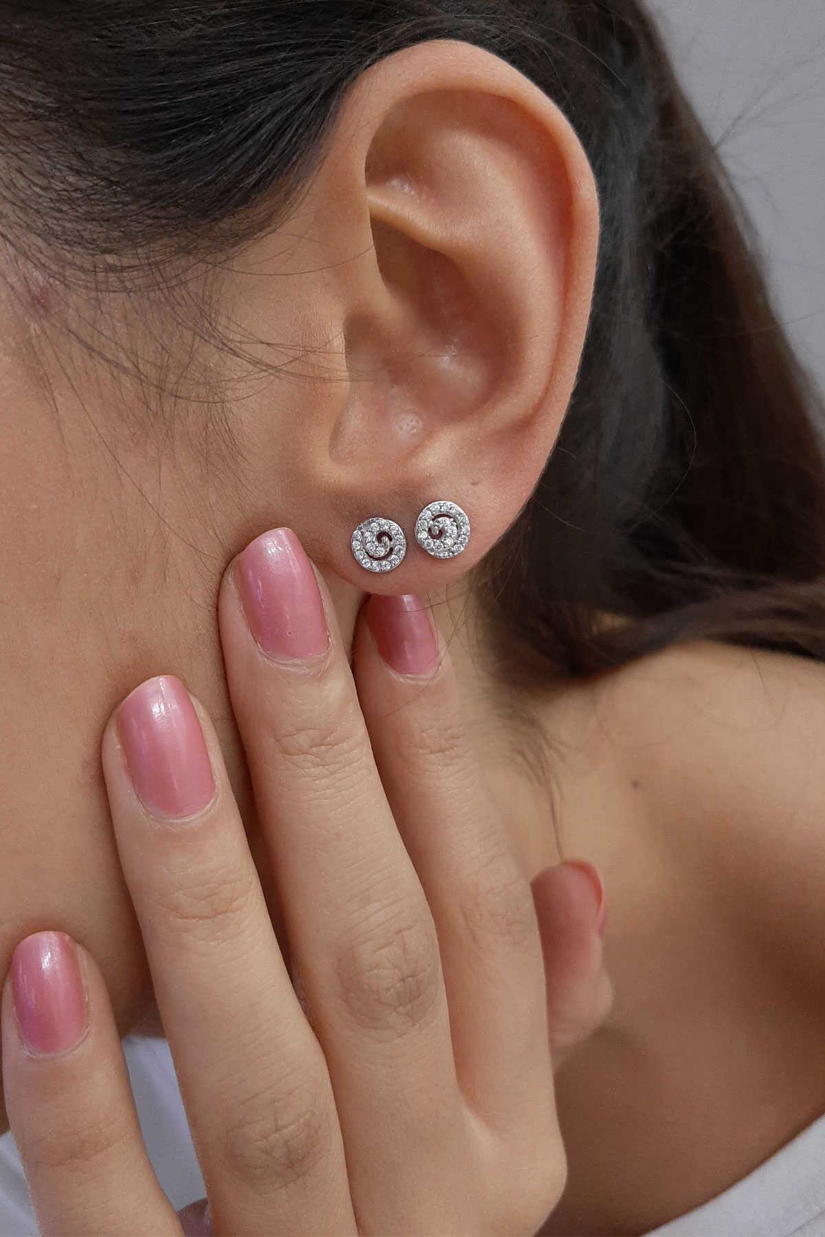 14K Gold Swarovski Stone Lava Earrings