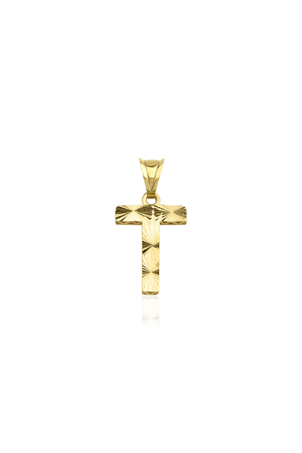 14ct Gold T Letter Mini Shine Pendant