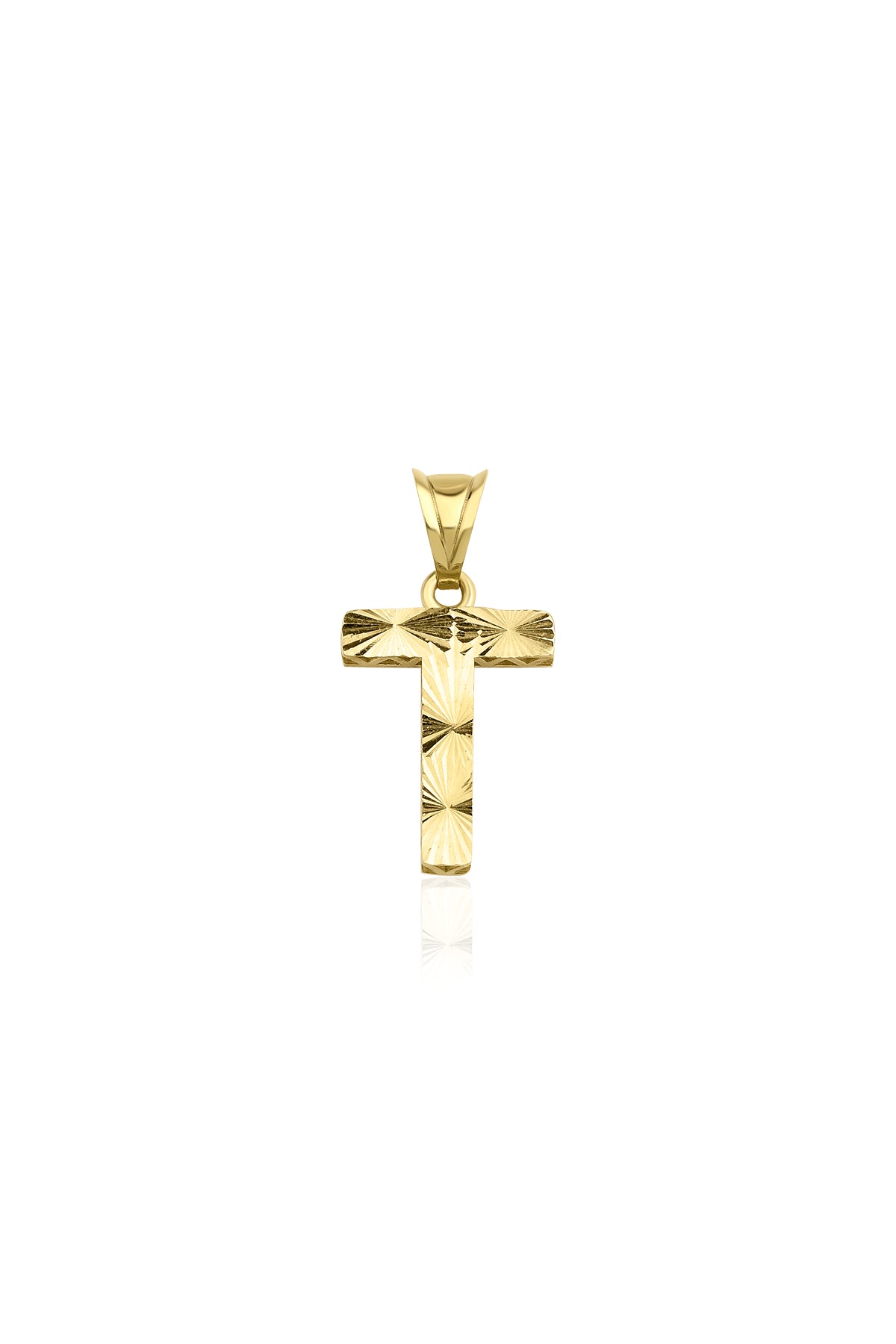 14ct Gold T Letter Mini Shine Pendant