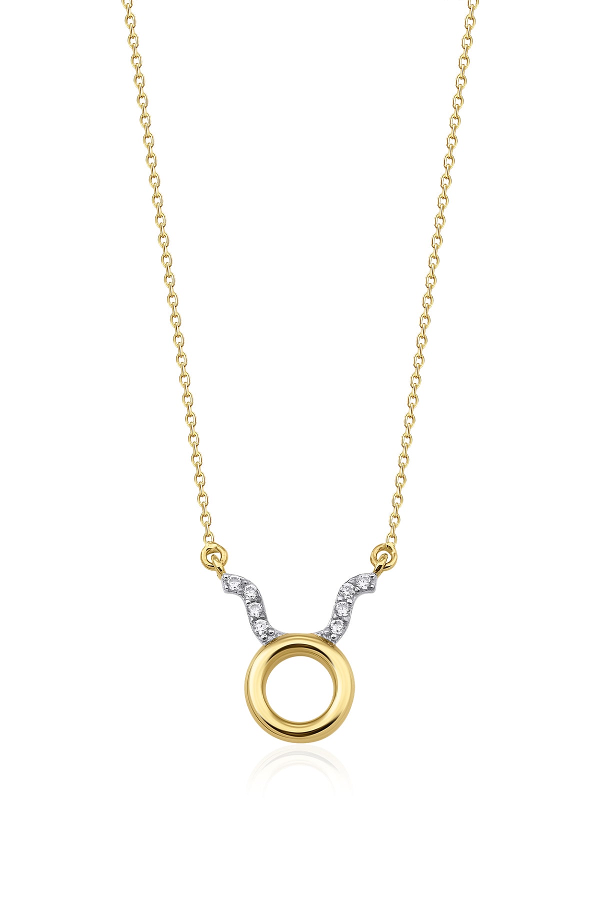 14ct Gold Taurus Zodiac Sign Necklace
