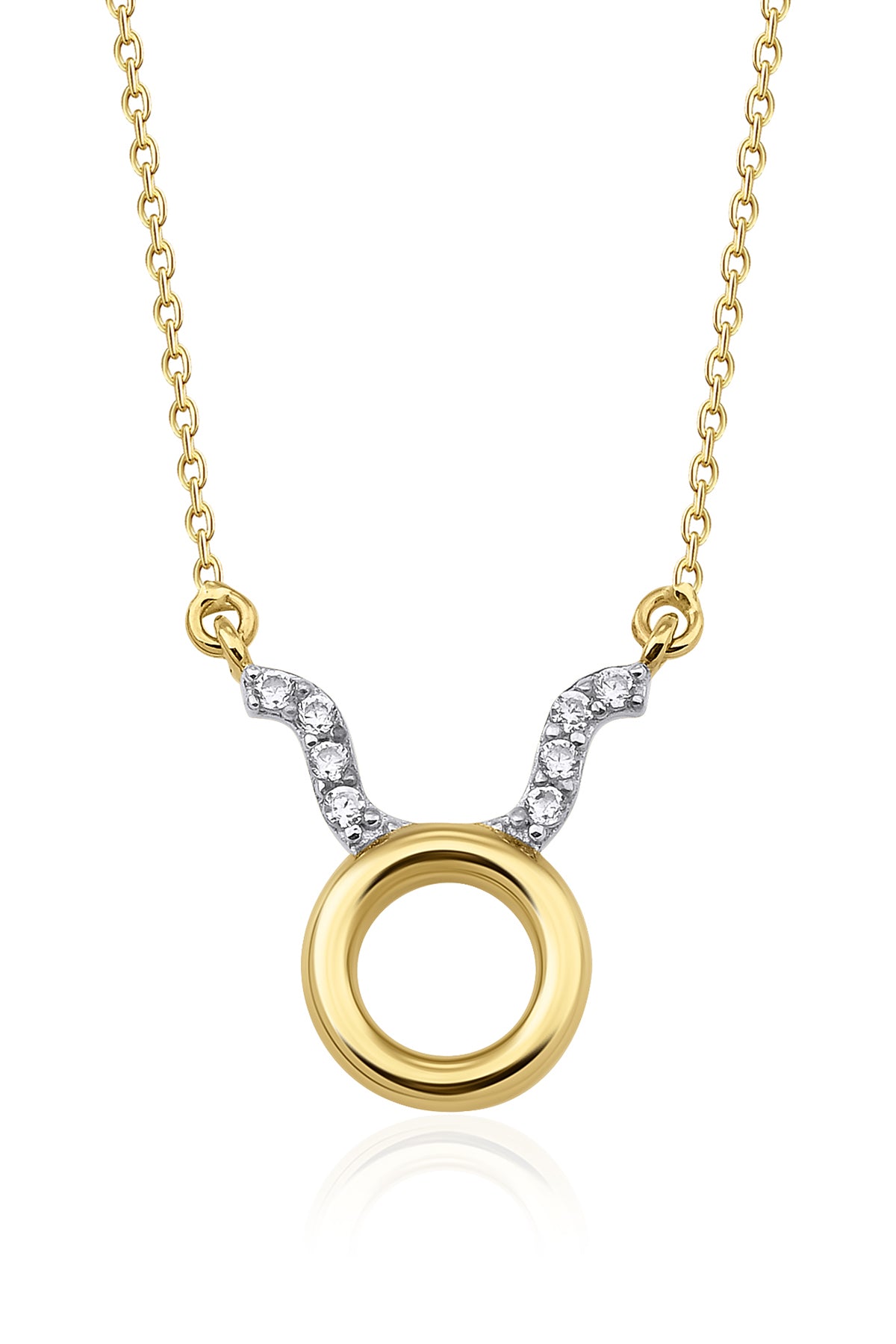 14ct Gold Taurus Zodiac Sign Necklace