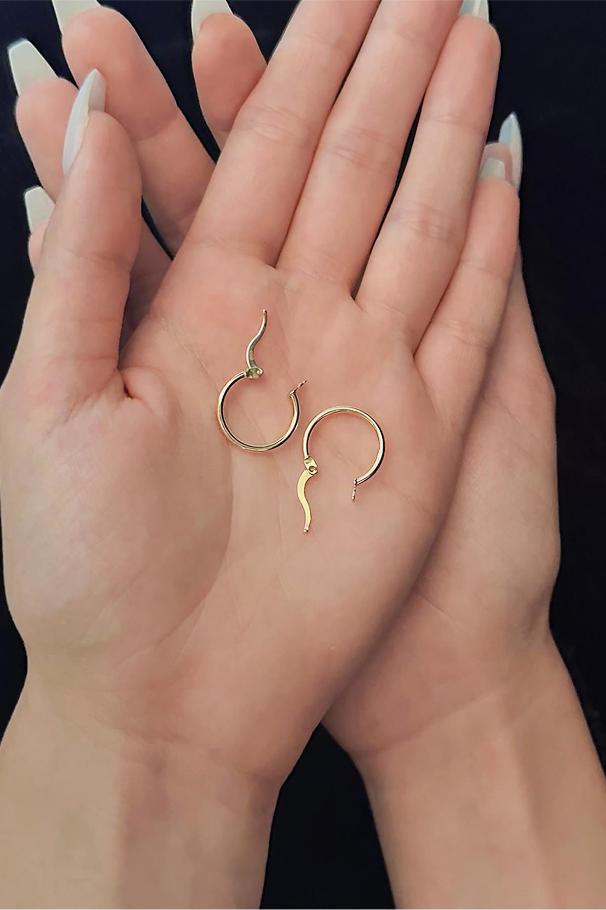 14ct Gold Thick Chunky Tube Earrings