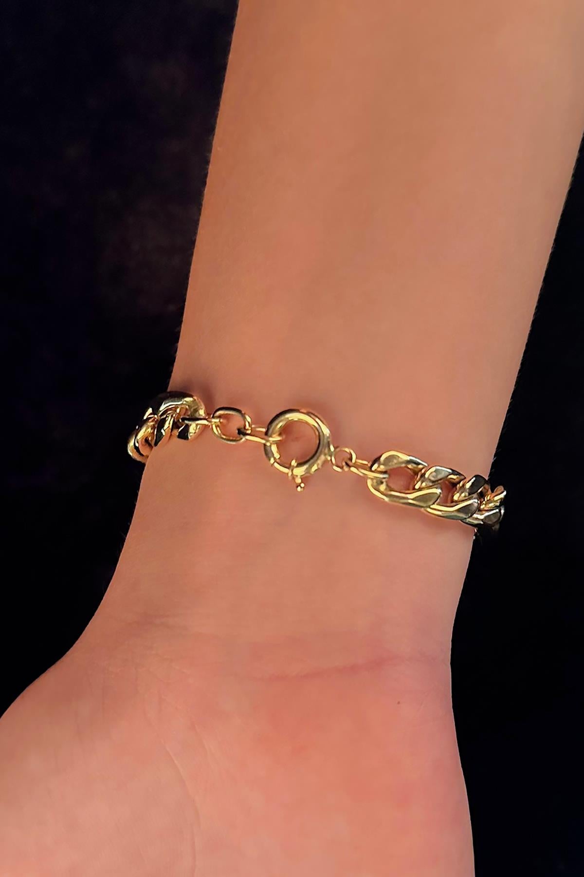 14K Gold Thick Figaro Bracelet