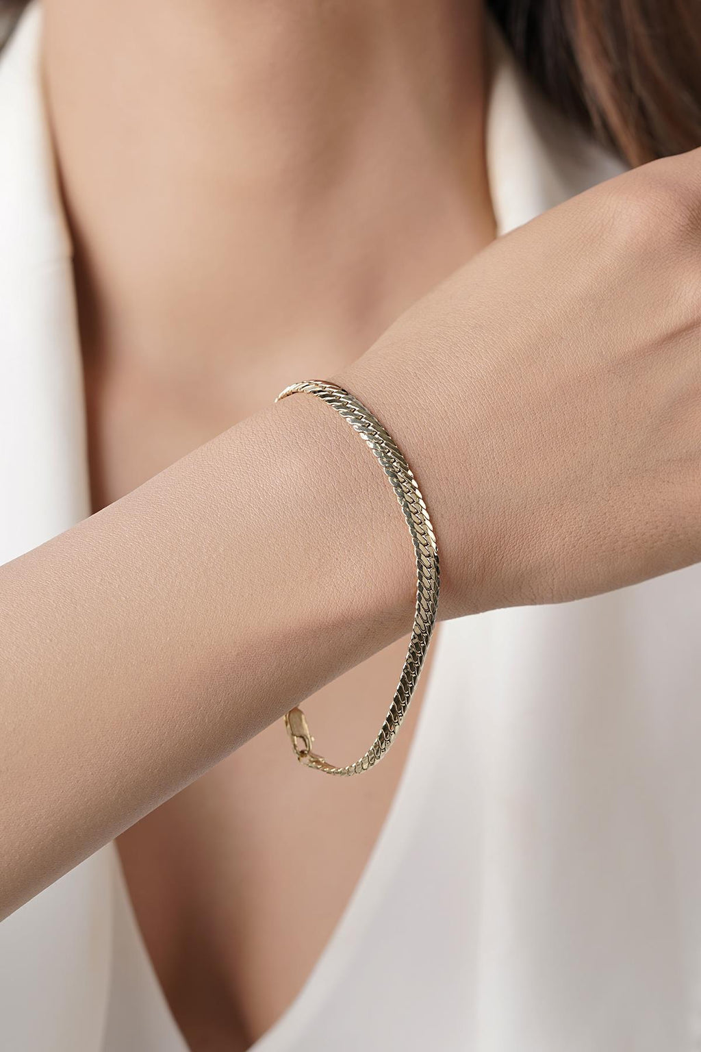 14ct Gold Thick İtalian Snake Bracelet