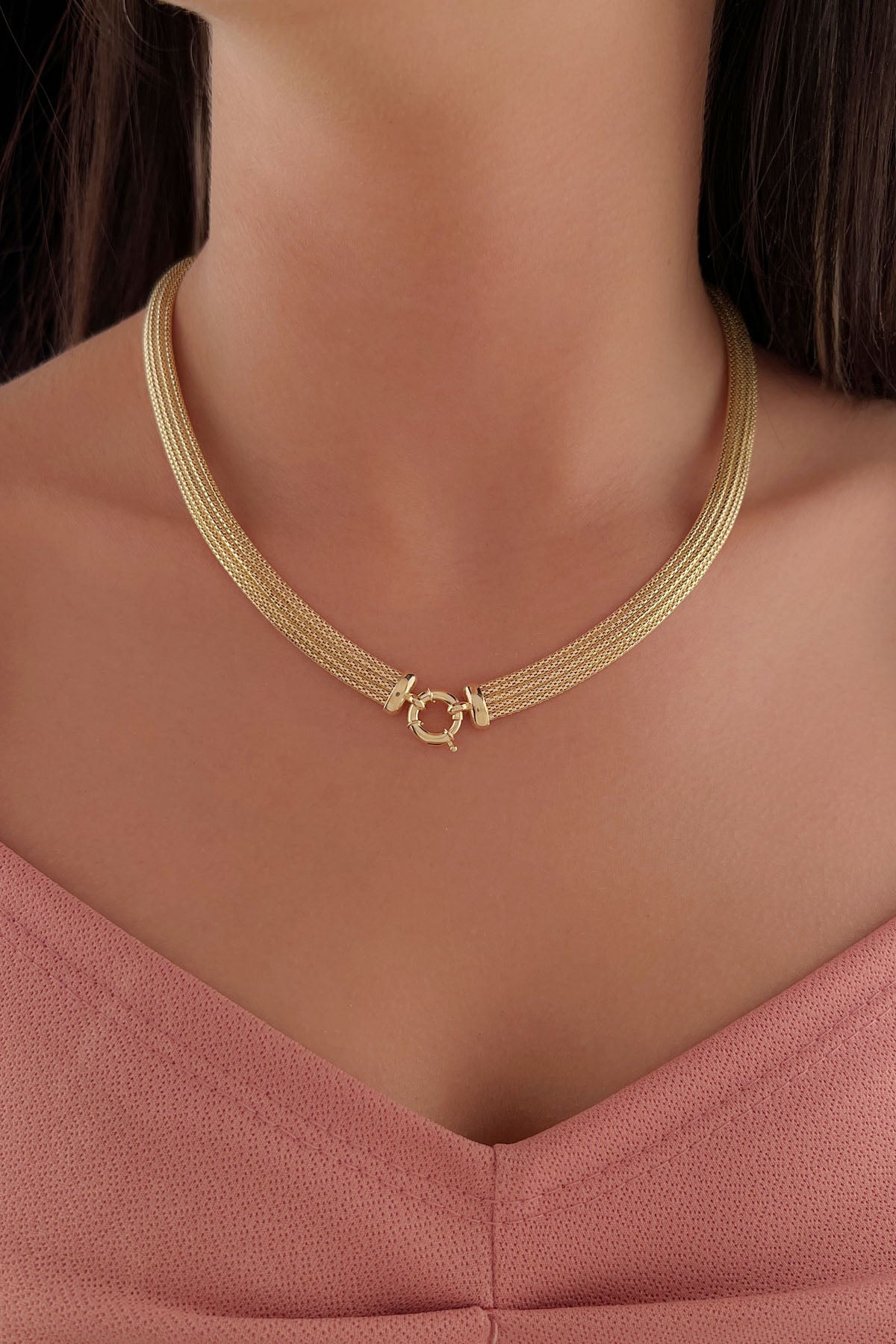 14K Gold Thick Mesh Chain