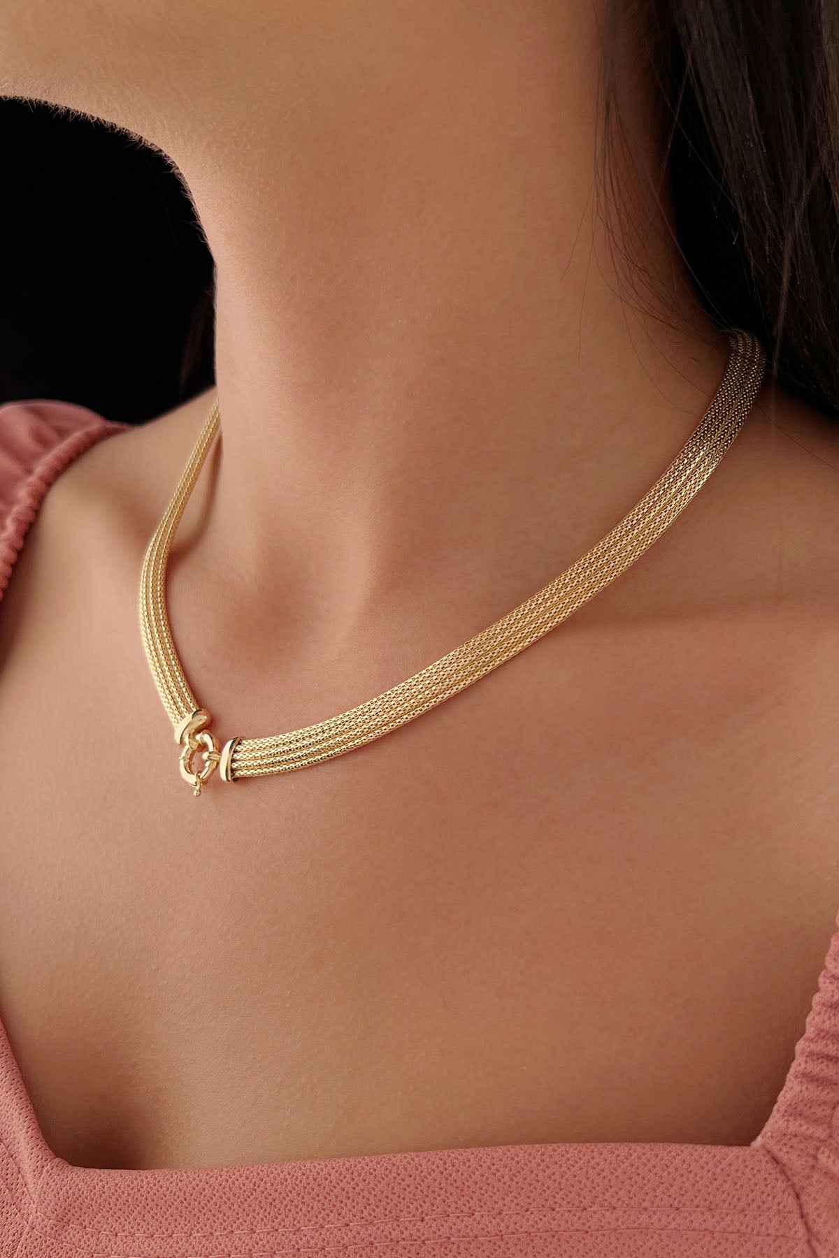 14K Gold Thick Mesh Chain