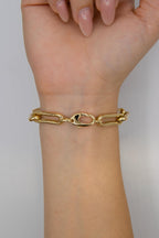14ct Gold Thick Oval Link Bracelet