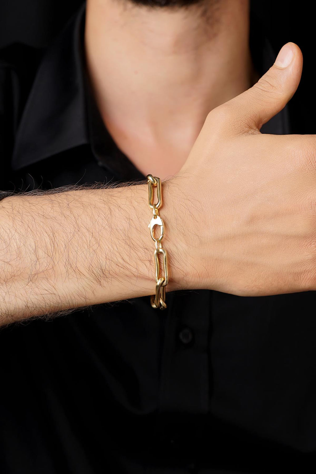 14ct Gold Thick Oval Link Bracelet