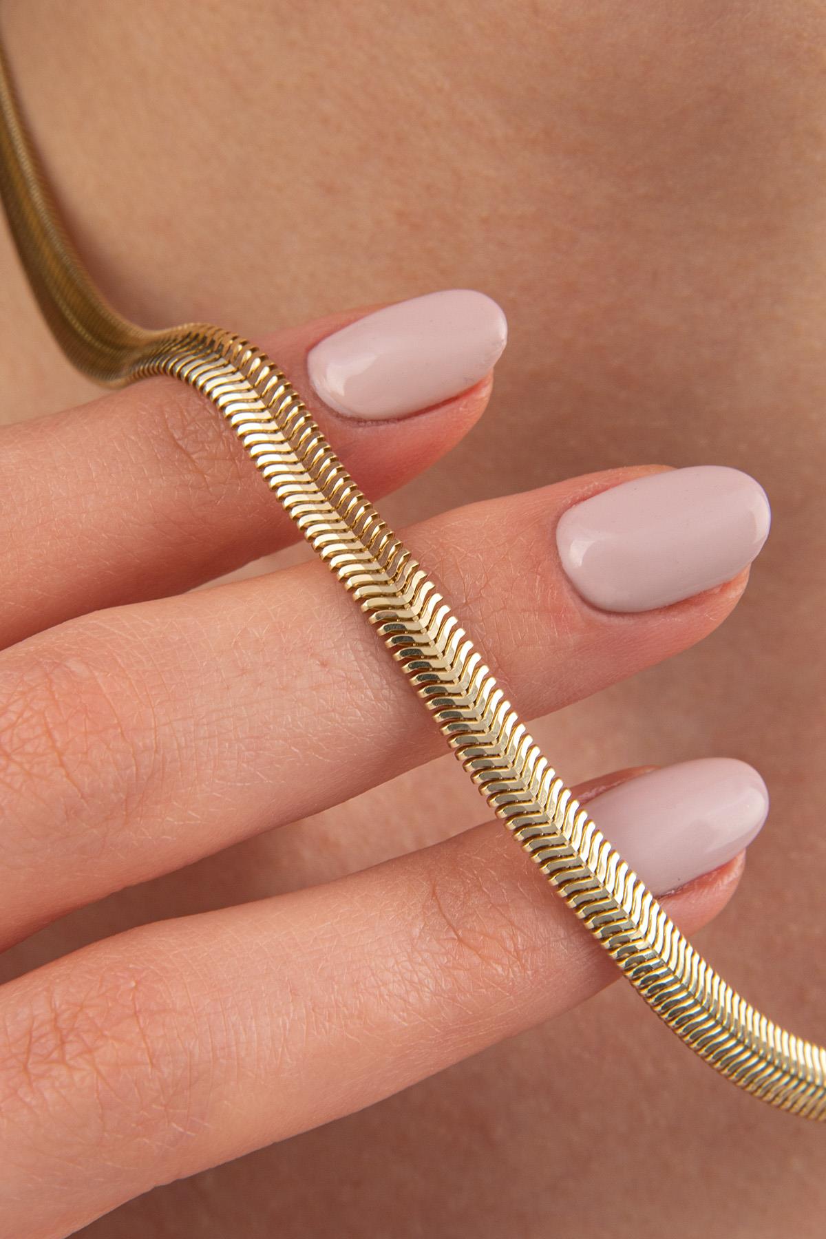 14ct Gold Thick Snake Chain Necklace   0.210 inch