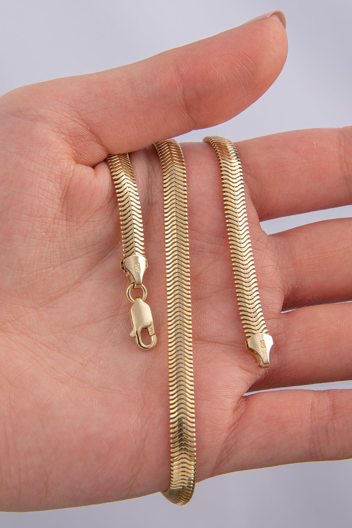 14ct Gold Thick Snake Chain Necklace   0.210 inch