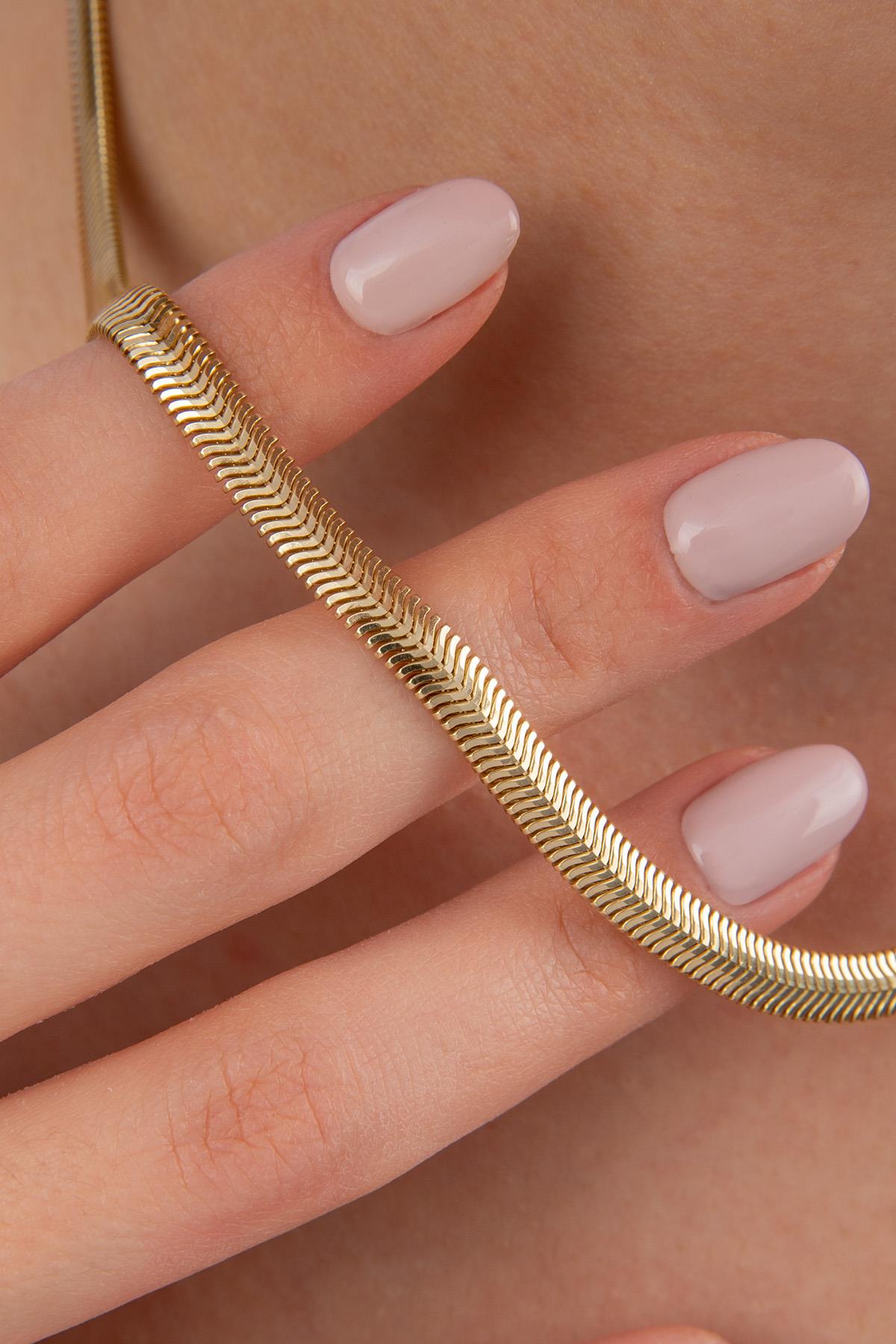 14K Gold Thick Snake Chain Necklace   0.210 inch
