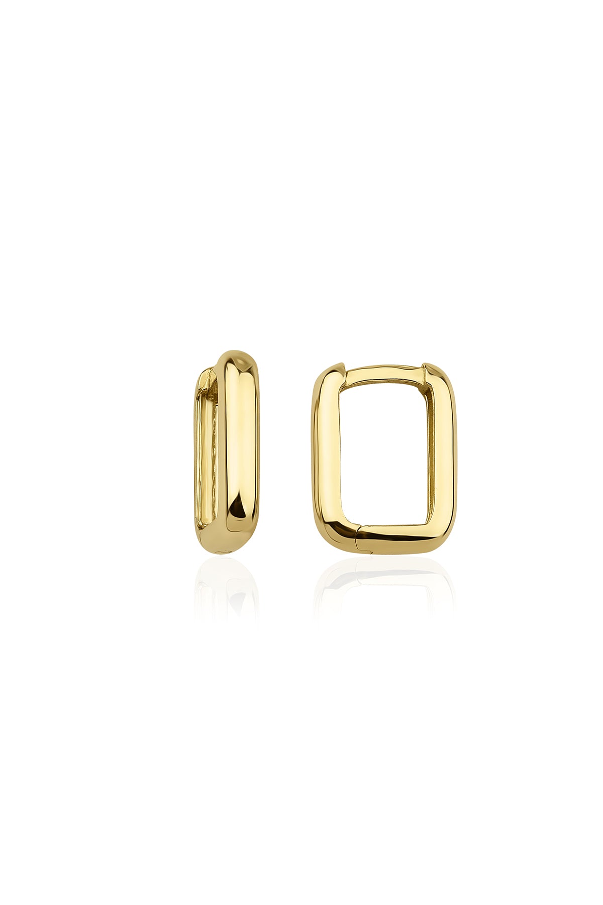 14ct Gold Thick U Shape Huggie Hoop Earrings