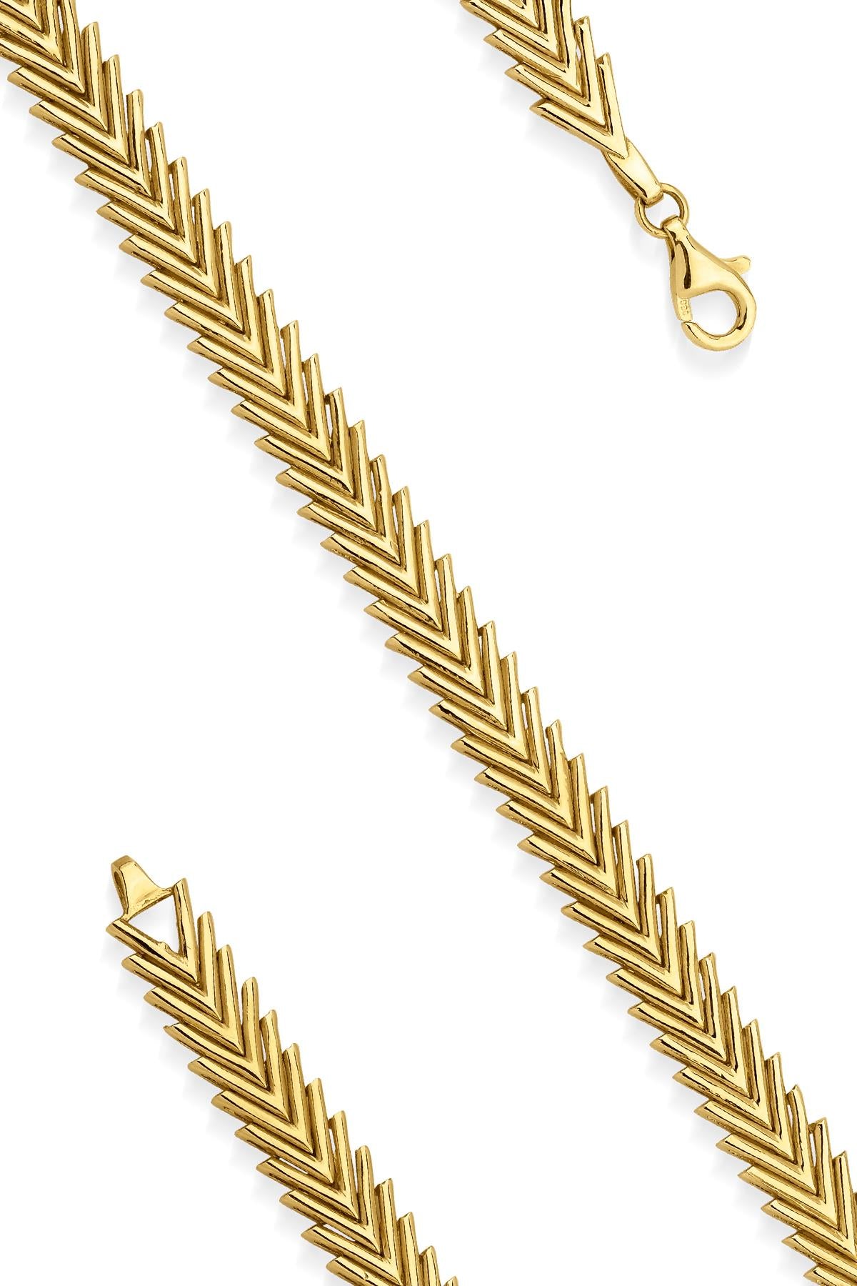 14K Gold Thin Chevron Bracelet