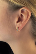 14ct Gold Thin Chunky Tube Earrings