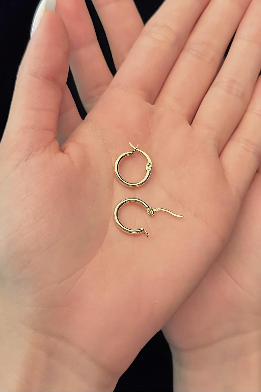 14ct Gold Thin Chunky Tube Earrings