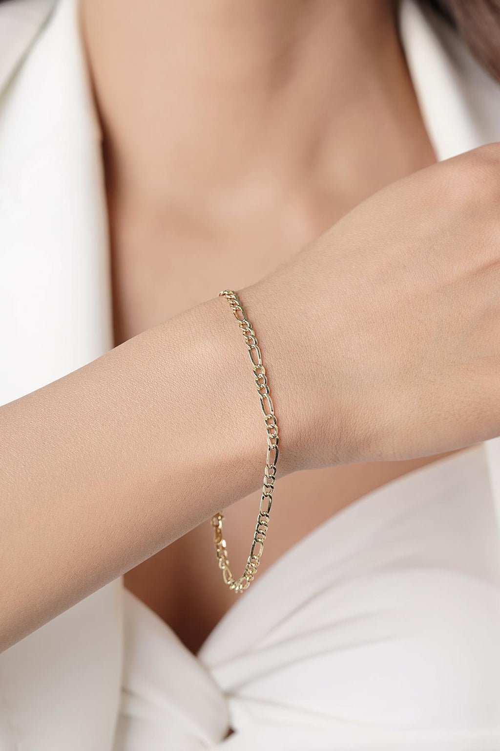 14ct Gold Thin Figaro Bracelet