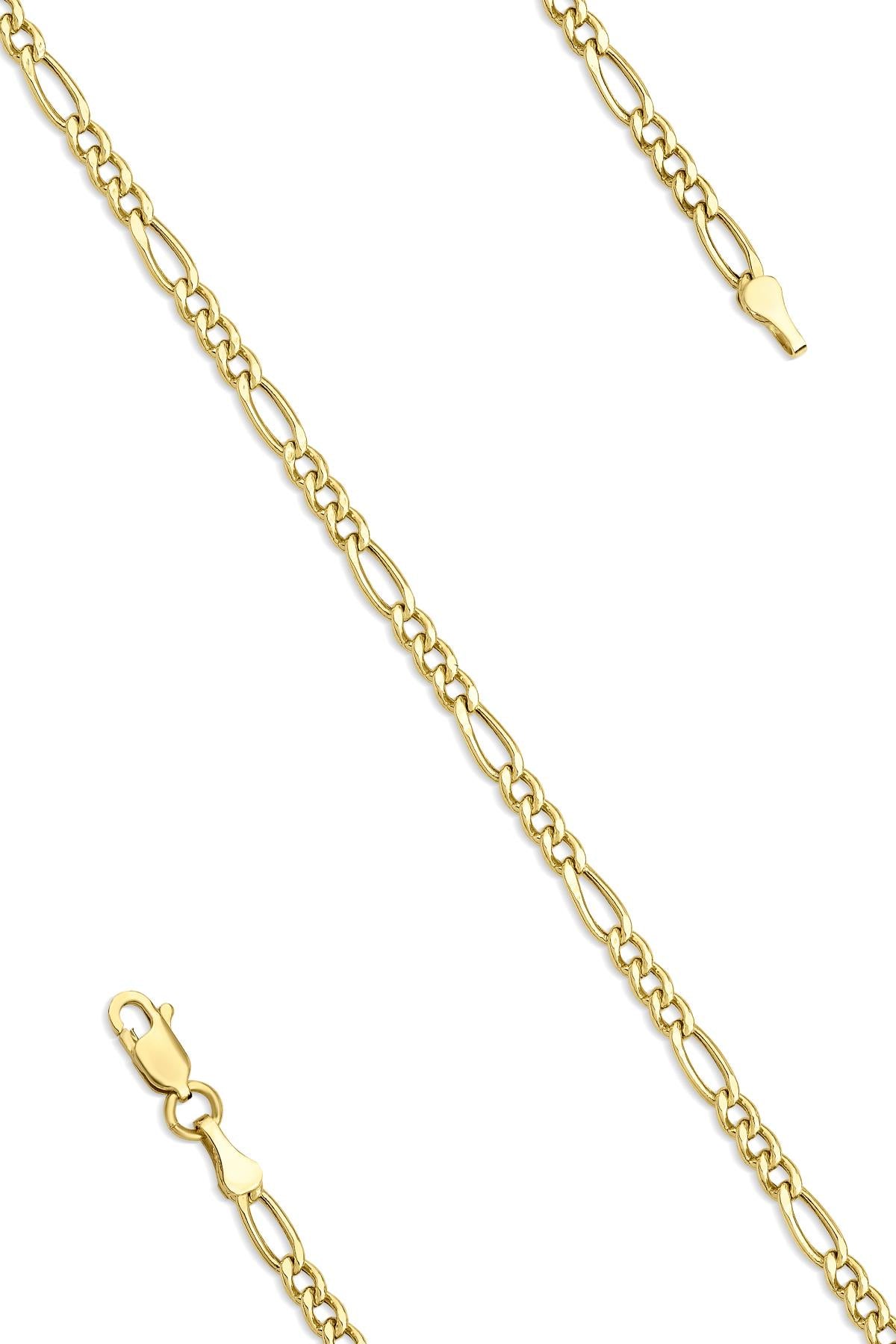 14ct Gold Thin Figaro Bracelet