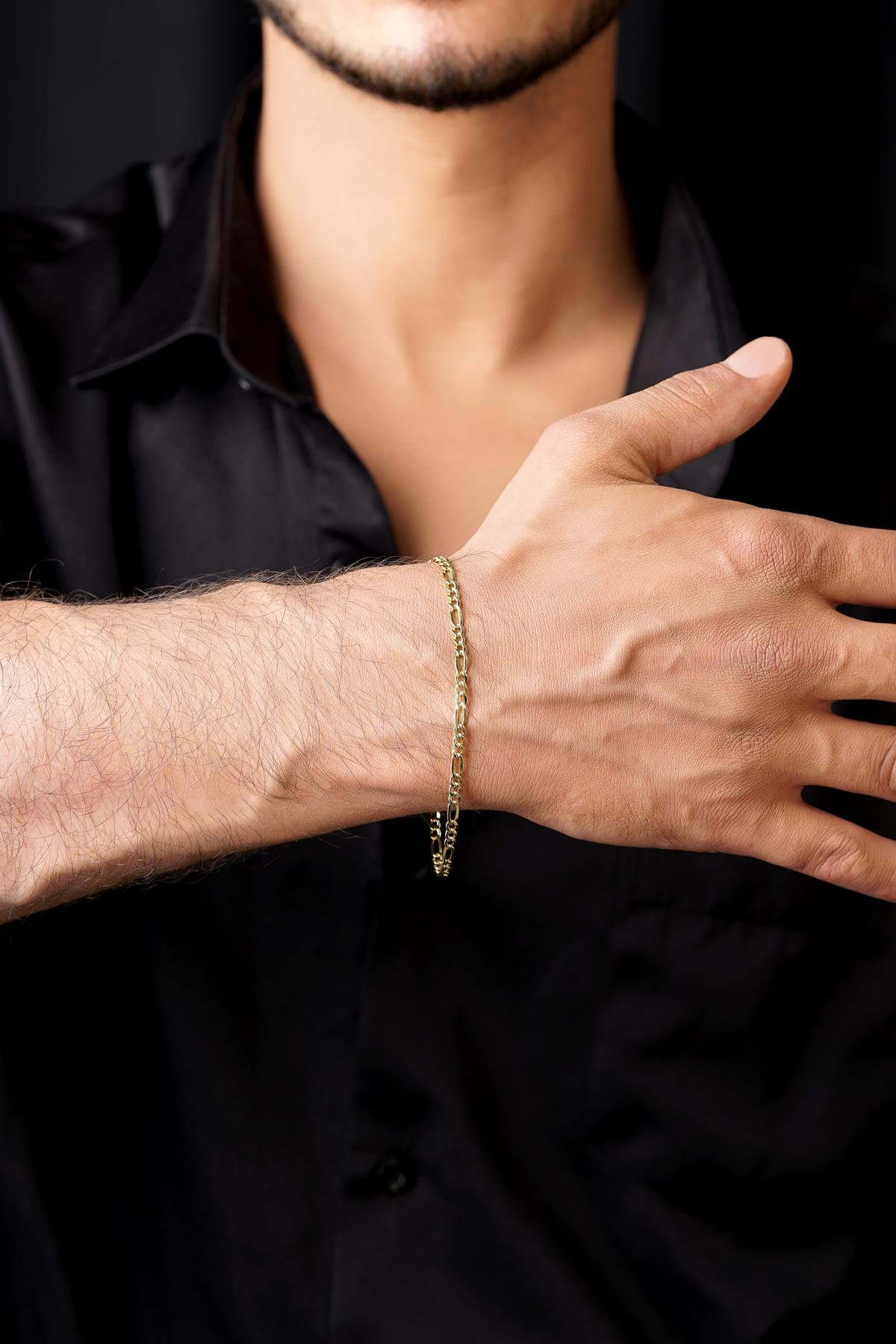 14ct Gold Thin Figaro Bracelet