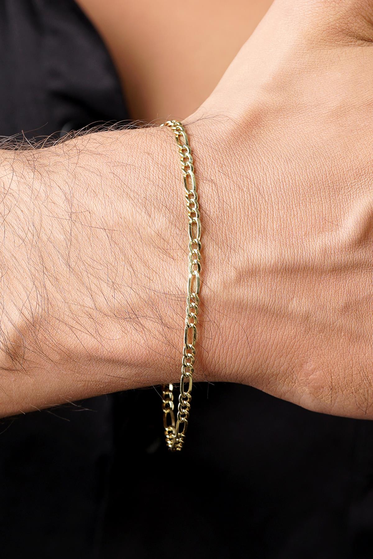 14ct Gold Thin Figaro Bracelet