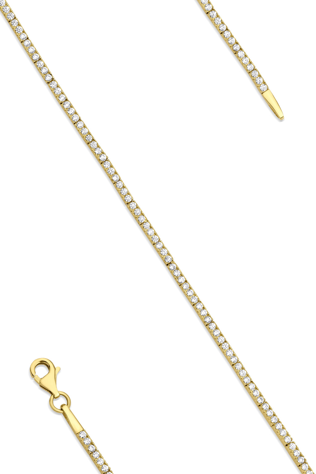 14ct Gold Thin Tennis Bracelet