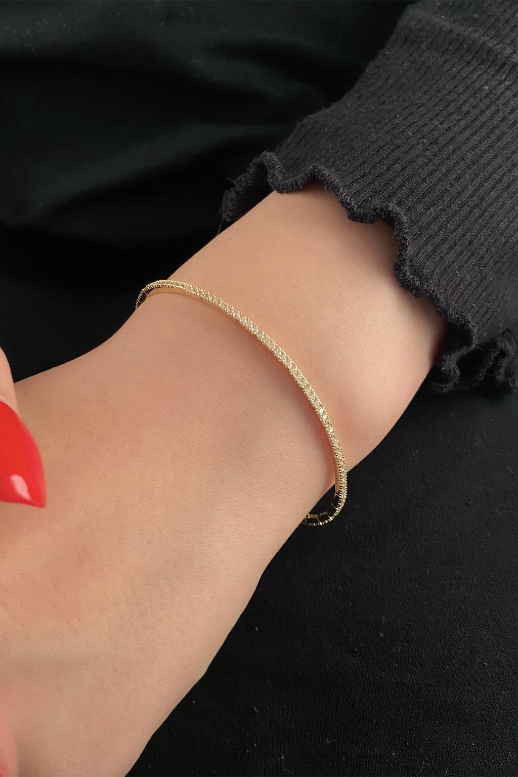 14ct Gold Thin Tennis Bracelet