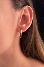 14ct Gold Thin U Shape Huggie Earrings