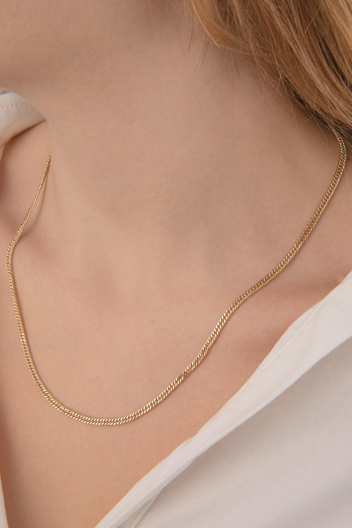 14ct Gold Tight Cuban Chain Necklace