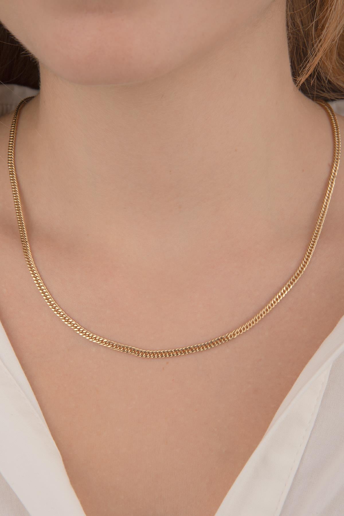 14ct Gold Tight Cuban Chain Necklace