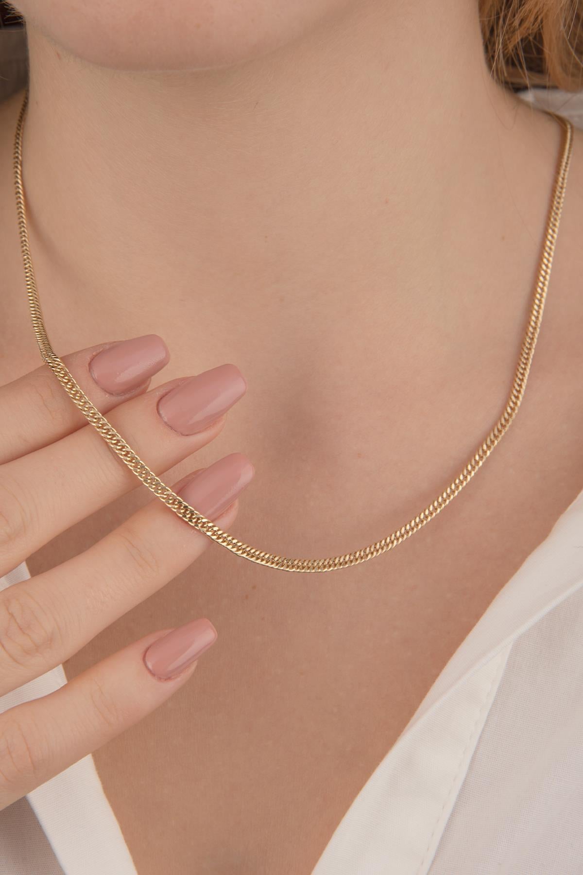 14ct Gold Tight Cuban Chain Necklace