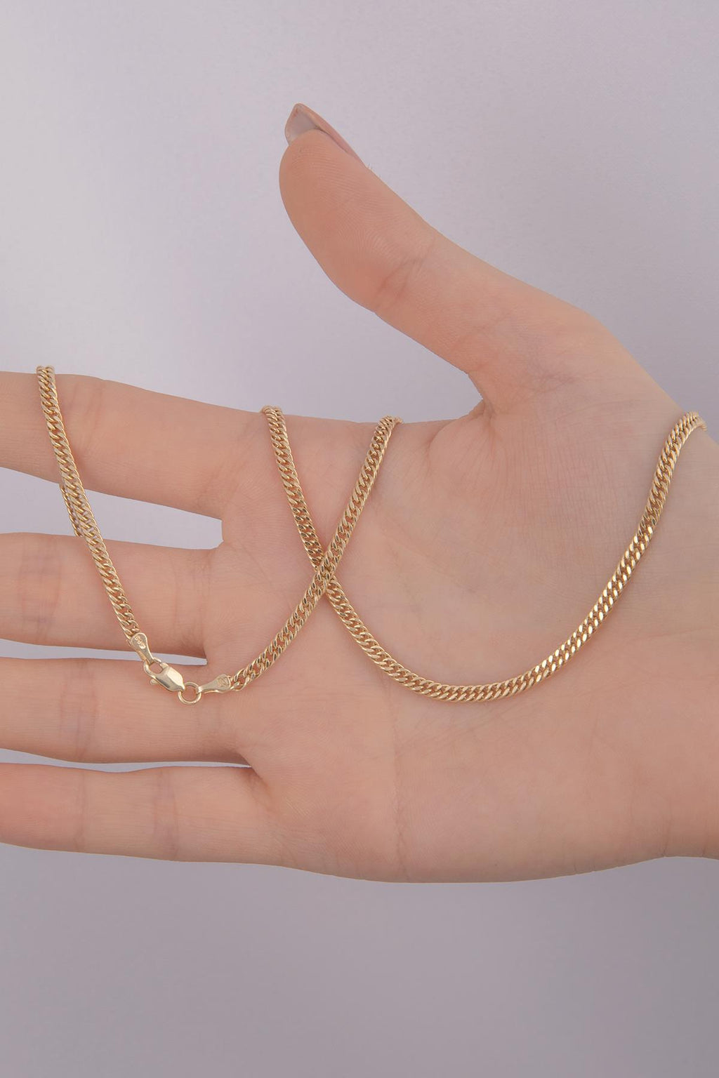 14ct Gold Tight Cuban Chain Necklace
