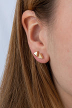 14ct Gold Triangle Shape Stud Earrings