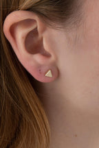 14ct Gold Triangle Shape Stud Earrings