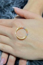 14ct Gold Tricolor Ball Ring