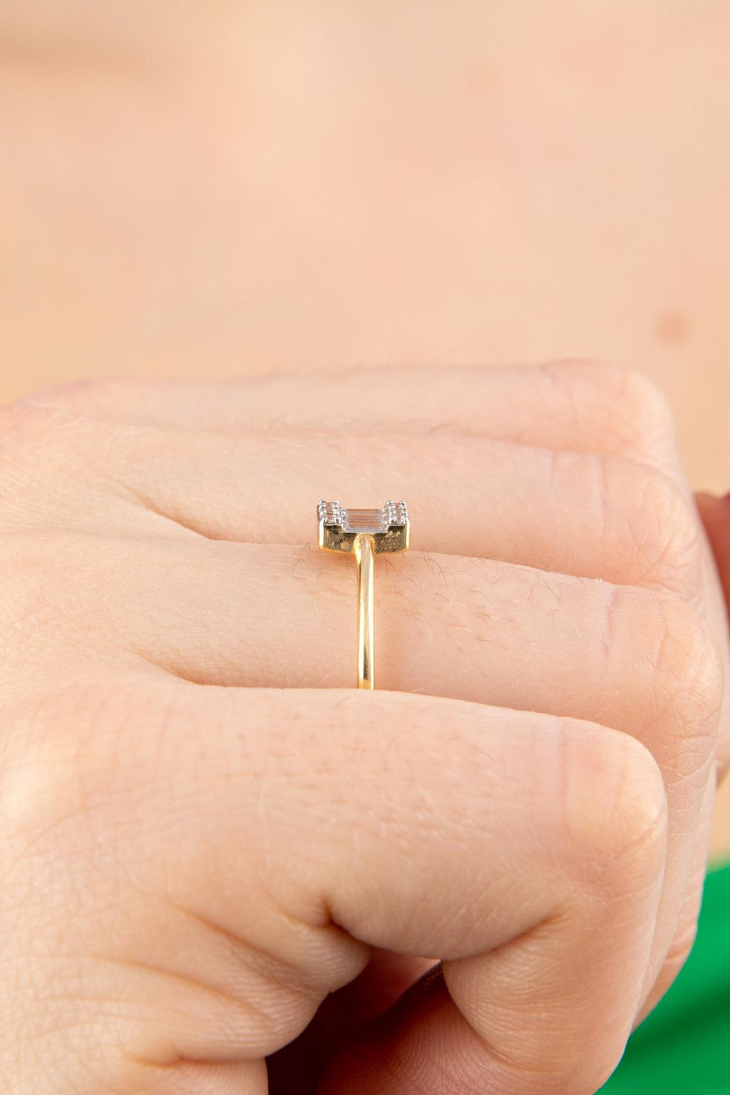 14ct Gold Triple Baguette Ring