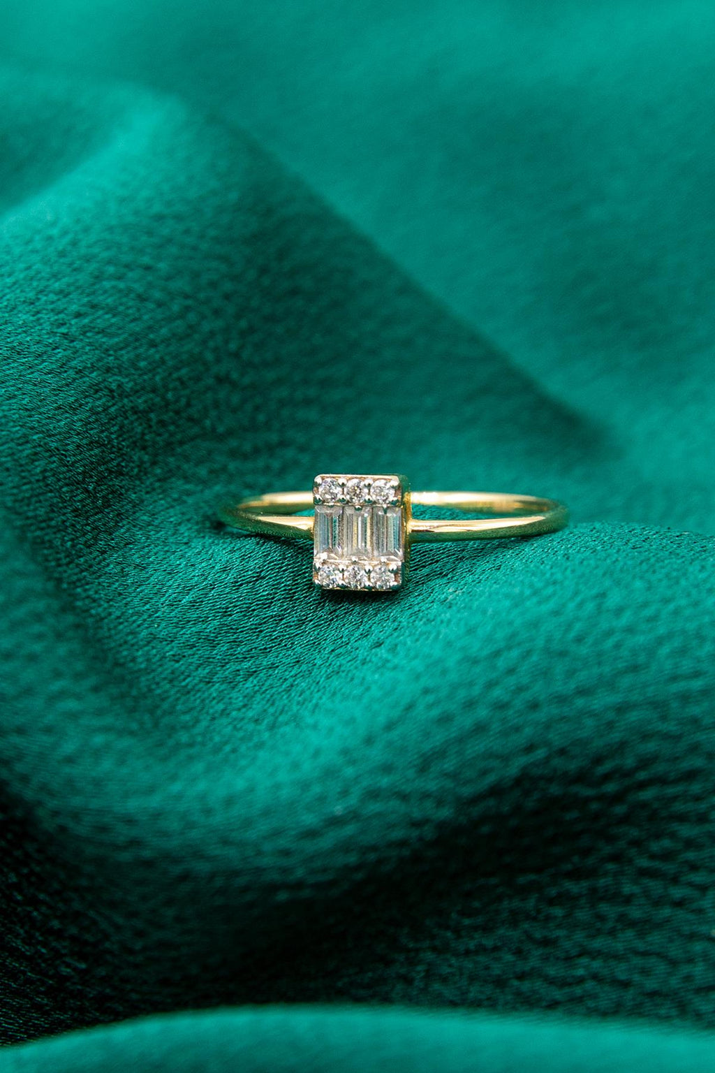 14ct Gold Triple Baguette Ring
