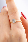 14ct Gold Triple Baguette Ring
