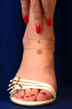 14ct Gold Turquoise Clover Anklet