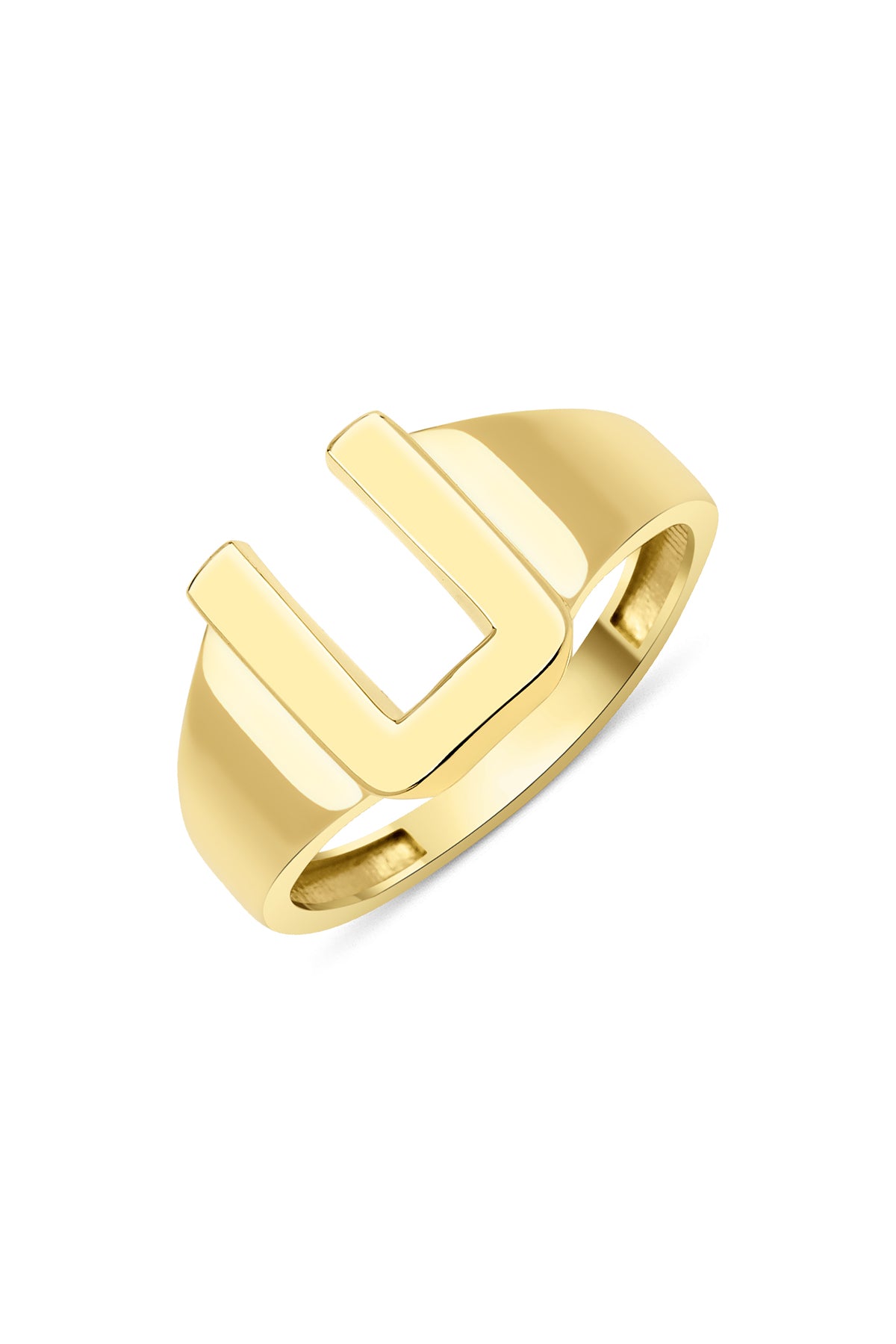 14ct Gold U Initial Ring
