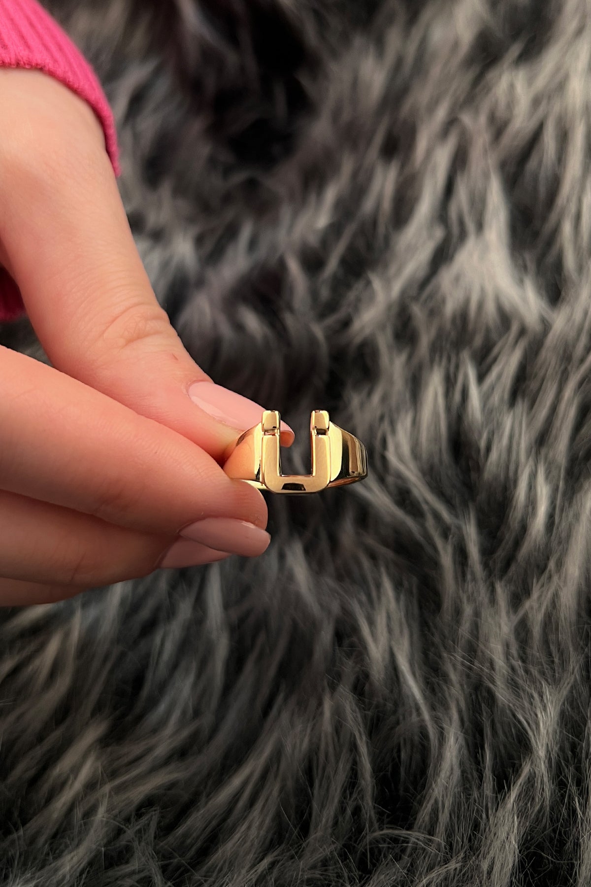 14ct Gold Ü Initial Ring