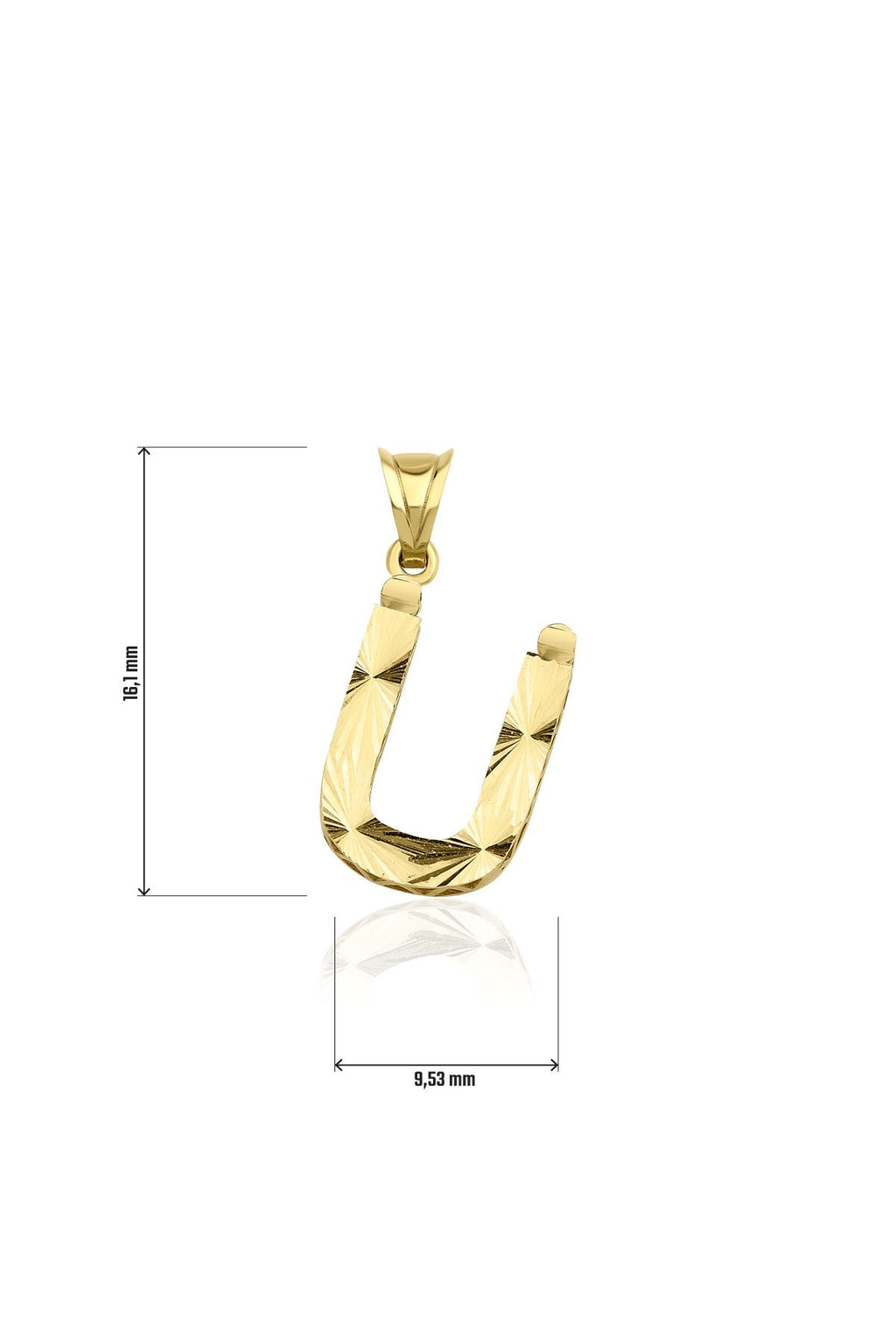 14ct Gold Ü Letter Mini Shine Pendant