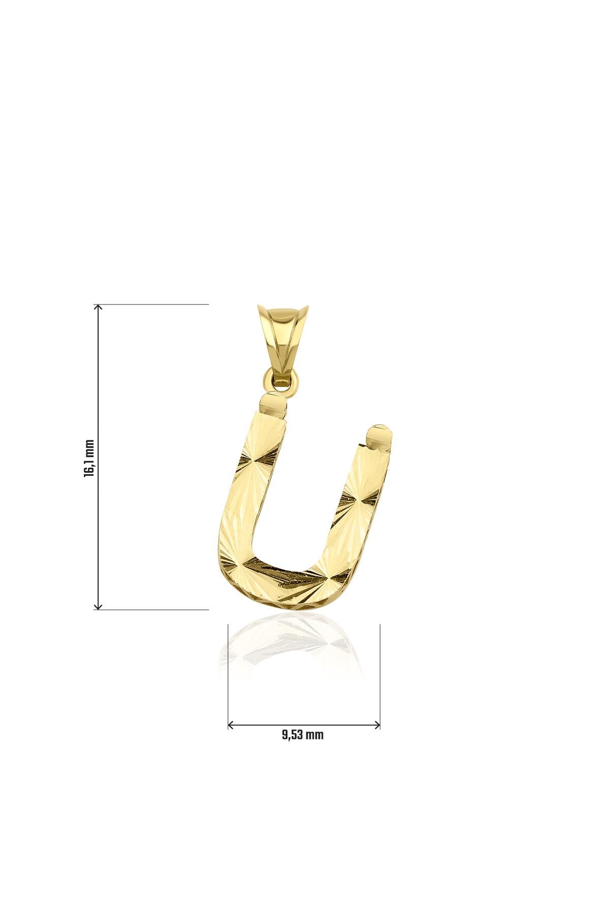 14ct Gold Ü Letter Mini Shine Pendant
