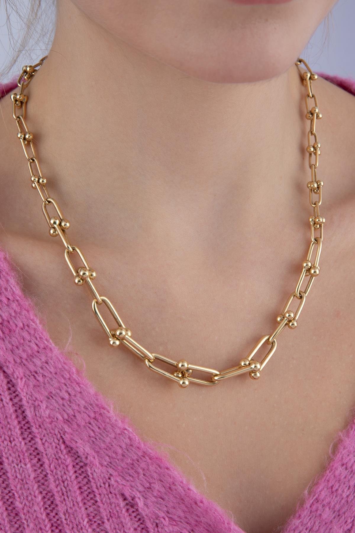 14K Gold U Link Chain  0.440 inch