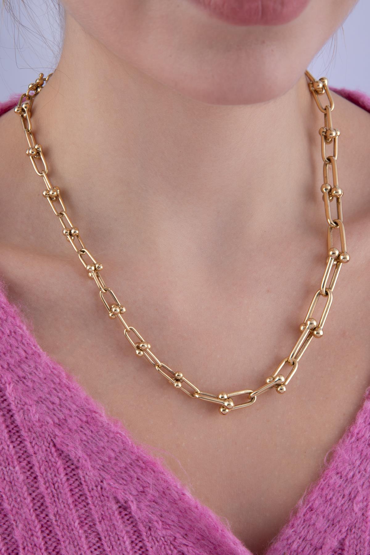 14K Gold U Link Chain  0.440 inch