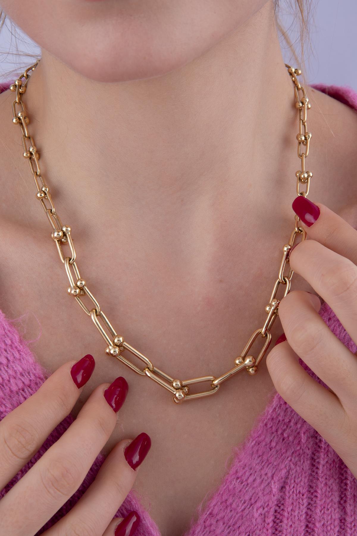 14ct Gold U Link Chain  0.440 inch