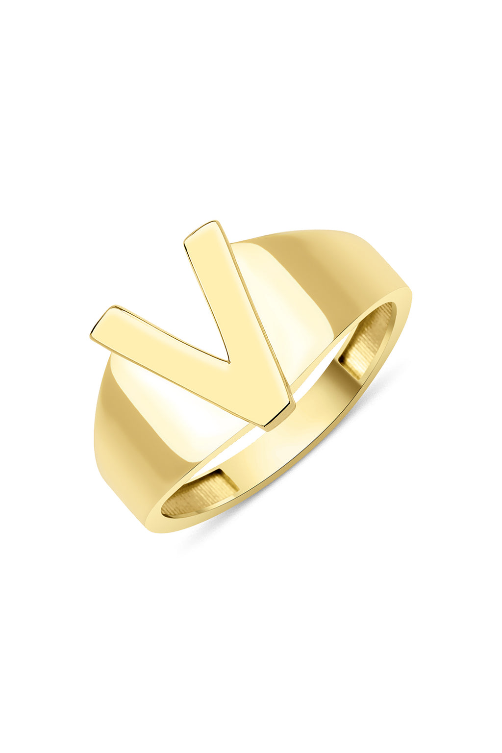 14ct Gold V Initial Ring