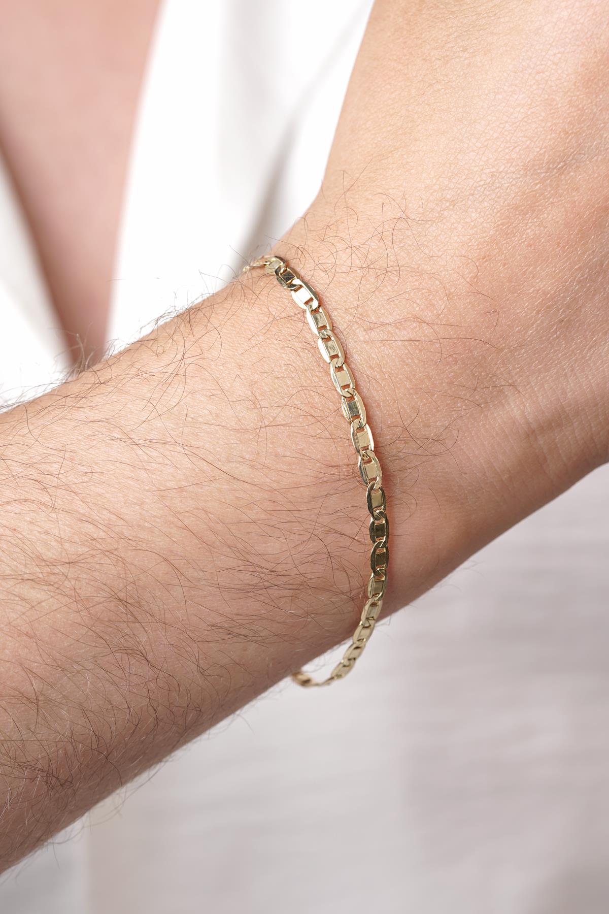 14ct Gold Valentino Chain Men'sBracelet