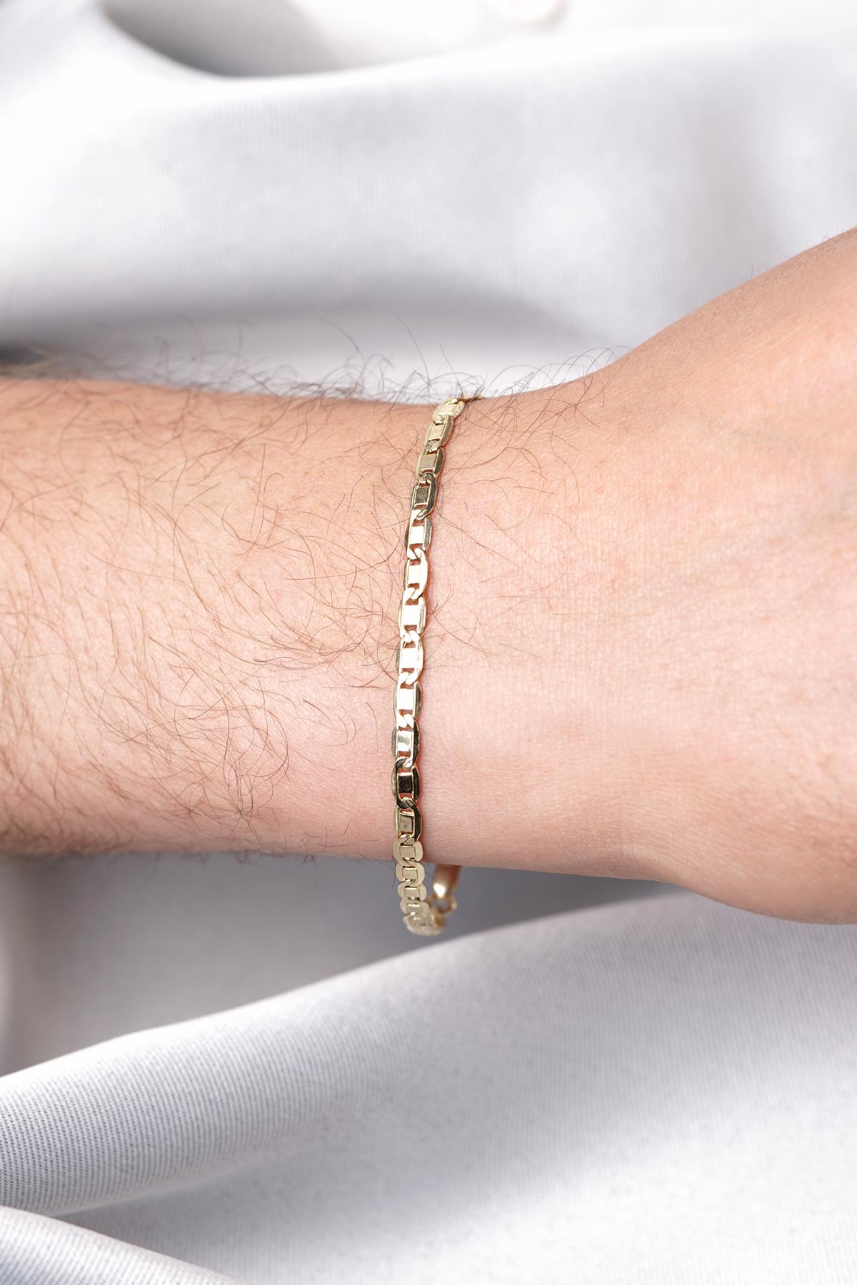 14ct Gold Valentino Chain Men'sBracelet