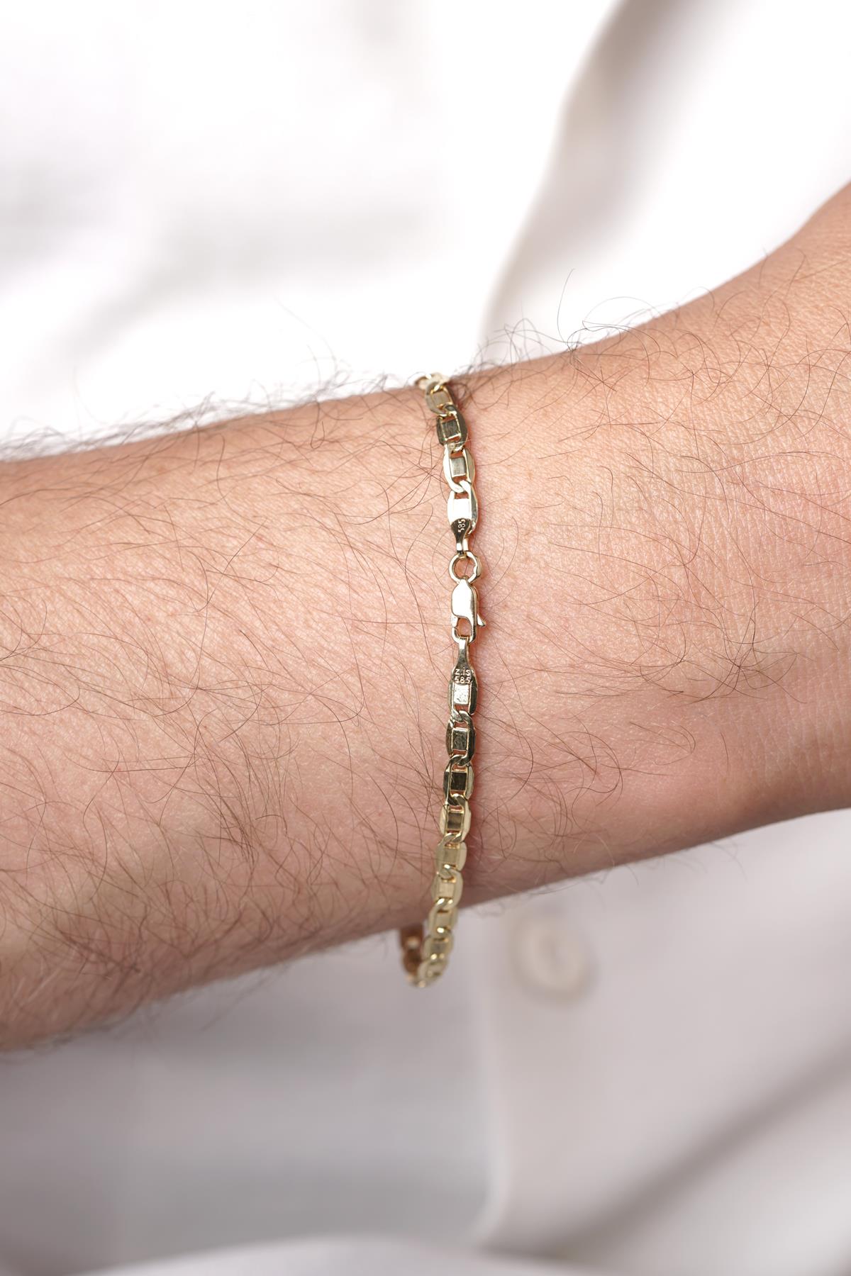 14ct Gold Valentino Chain Men'sBracelet