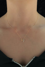 14ct Gold Virgo Zodiac Sign Necklace